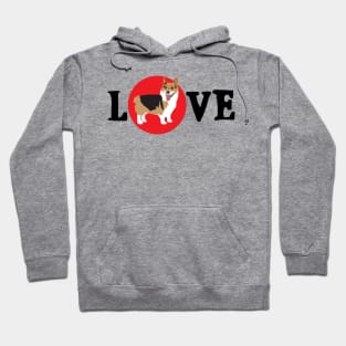 Tri color corgi dog LOVE t-shirt Hoodie